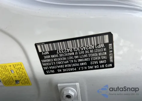 2016 Porsche Macan S from USA, damaged, VIN WP1AB2A53GLB42337